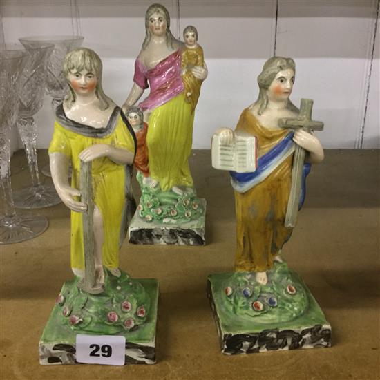 3 Staffordshire figures